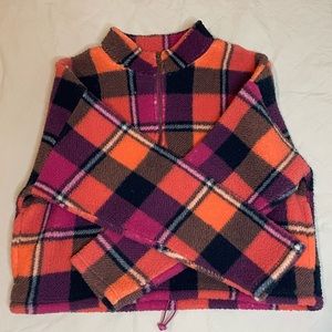 american eagle; medium cropped (not super cropped); pink purple blue